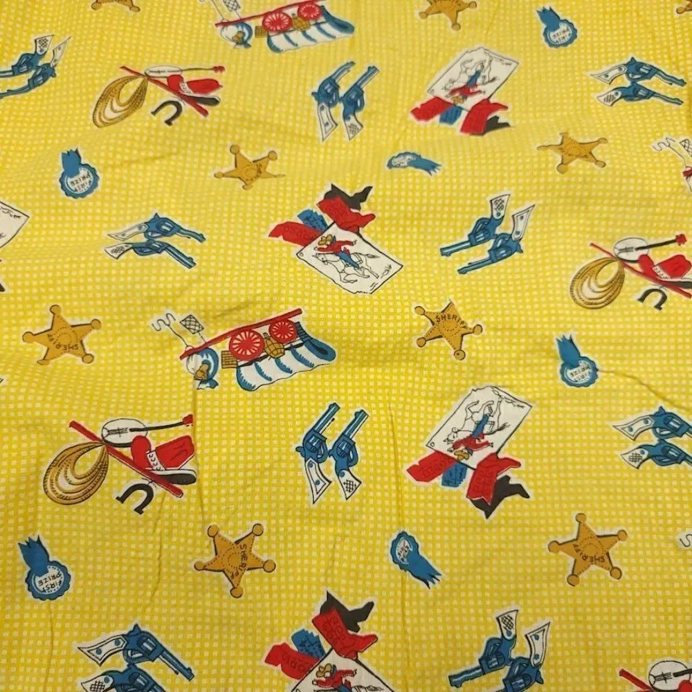 Childs Hospital Gown Vintage 50s 60s Western Cowboy Rodeo USA Youth Size Small